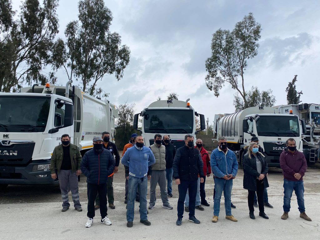 Απορριμματοφόρα καινούρια Δήμαρχος εργαζόμενοι 01 04 2021