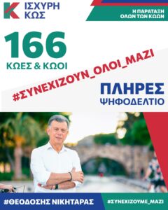 2023 9 01 ΙΣΧΥΡΗ ΚΩΣ 166 Κώες Κώοι στο πλήρες ψηφοδέλτιο της Ισχυρή Κως