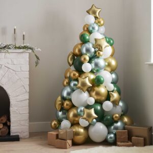 xristougenniatiko dendro baloniwn balloon christmas tree green white gold 1 gingerray oneandonlybaby.gr  scaled